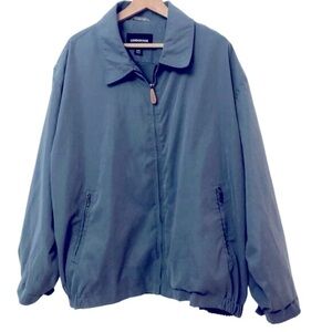LONDON FOG Jacket Dusty Blue Mens Size XXL Full Zip Pockets Lined EUC 2XL